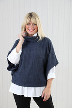 Load image into Gallery viewer, Cowl Poncho Top - Blue Jeans