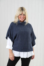 Load image into Gallery viewer, Cowl Poncho Top - Blue Jeans