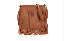 Load image into Gallery viewer, FRINGE SUEDE CROSSBODY BAG - TAN (003)