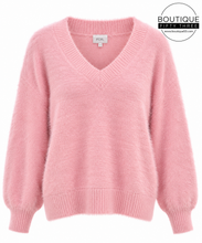 Load image into Gallery viewer, FOIL FLUFFIN’ CUTE V NECK BARELY PINK SWEATER STYLE 8429