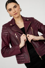 Load image into Gallery viewer, Frank Lyman Leatherette Biker Jacket - 253817 Plum
