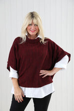 Load image into Gallery viewer, Cowl Poncho Top - BORDEAUX
