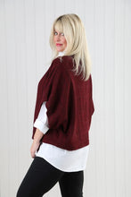 Load image into Gallery viewer, Cowl Poncho Top - BORDEAUX
