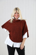 Load image into Gallery viewer, Cowl Poncho Top - RUST
