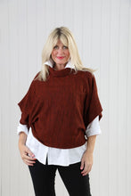 Load image into Gallery viewer, Cowl Poncho Top - RUST

