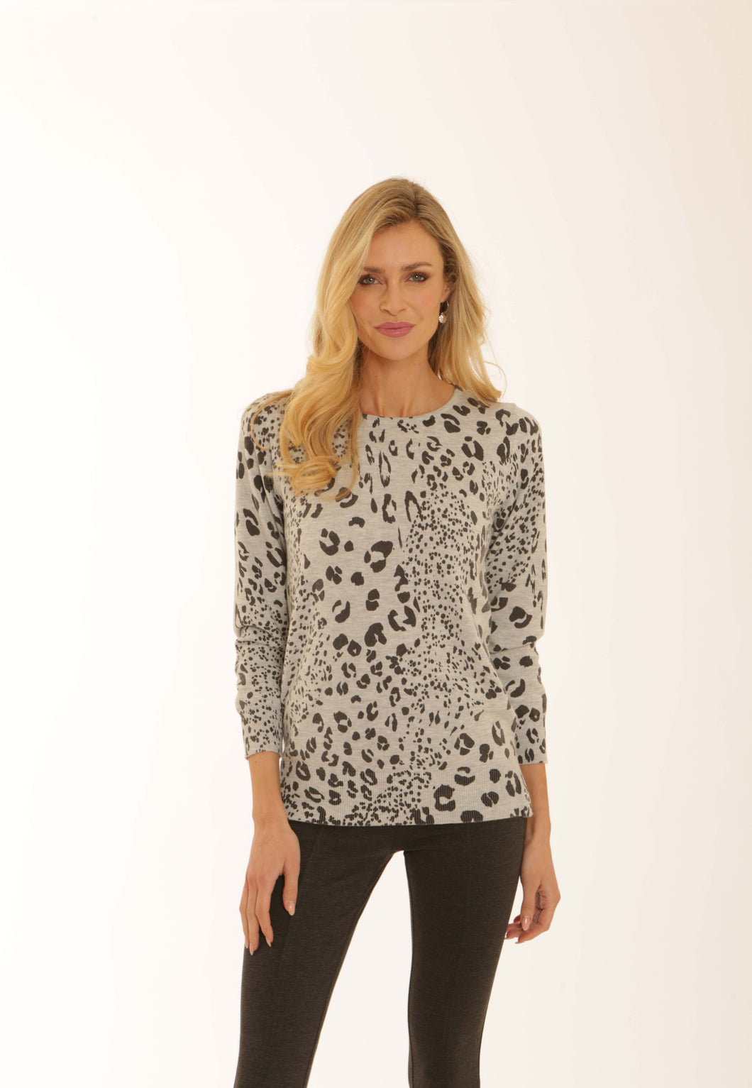 POMODORO AMIMAL PATCHWORK JUMPER - SILVER 12559