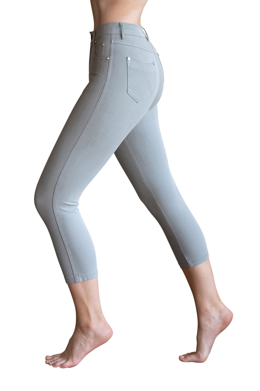 MARBLE CROP JEANS 2412 COL 123 - KHAKI