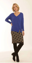 Load image into Gallery viewer, POMODORO 52367 ELECTRIC BLUE GRAPHIC SKIRT
