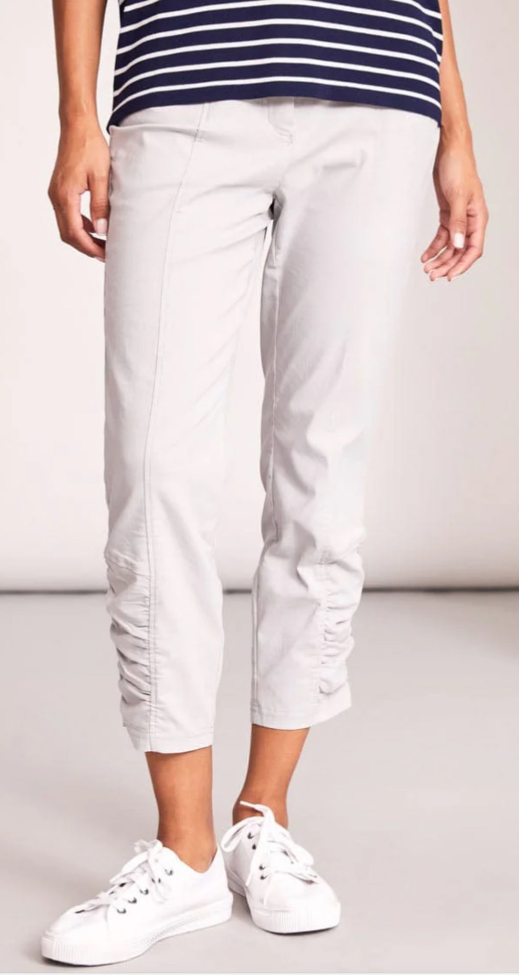 PERUZZI SIDE RUCHED TROUSERS WHITE COL 1