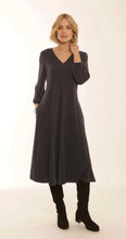 Load image into Gallery viewer, POMODORO 42352 CUPRO MIDI DRESS - NAVY
