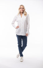 Load image into Gallery viewer, ORIENTIQUE 4237 POPLIN RUCHED BACK WHITE SHIRT
