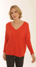 Load image into Gallery viewer, POMODORO 22351 SIDE ZIP RED JUMPER

