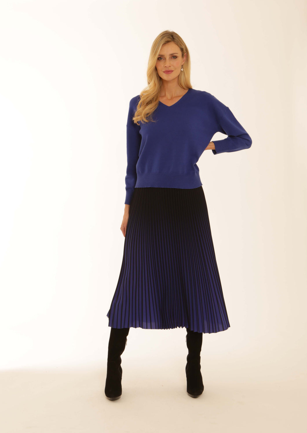 POMODORO OMBRE PLEATED SKIRT - COLBOLT 52551