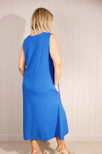 Load image into Gallery viewer, Goose Island Linen Mix Sq Neck Dress - Royal
