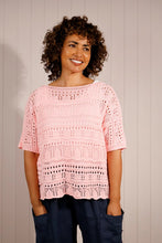 Load image into Gallery viewer, Scallop Edge Fine Knit Jumper Pink
