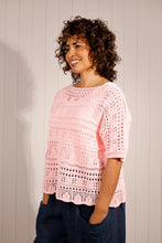 Load image into Gallery viewer, Scallop Edge Fine Knit Jumper Pink
