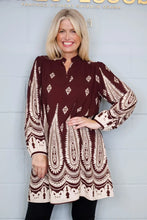 Load image into Gallery viewer, AZTEC PAISLEY TUNIC - WINE
