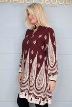 Load image into Gallery viewer, AZTEC PAISLEY TUNIC - WINE
