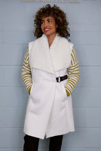 Load image into Gallery viewer, FAUX FUR SUEDE BUCKLE GILET - IVORY
