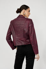 Load image into Gallery viewer, Frank Lyman Leatherette Biker Jacket - 253817 Plum
