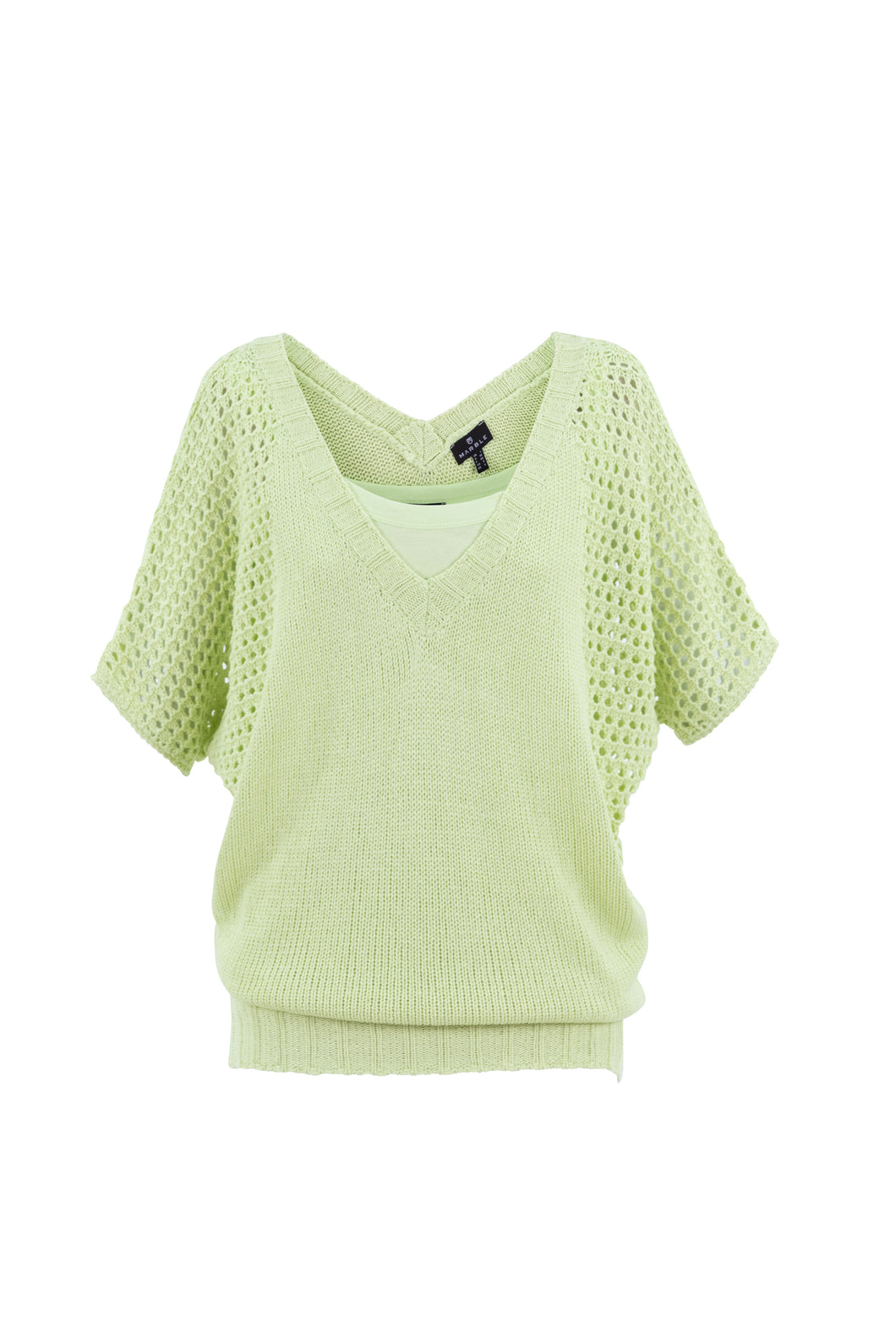MARBLE 7340 SWEATER WITH VEST TOP COLOUR 216 LIGHT APPLE
