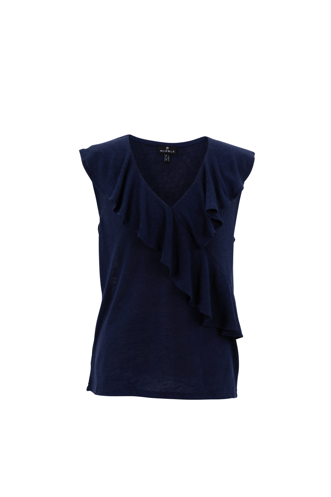 MARBLE 7376 V NECK TOP COL 103 NAVY