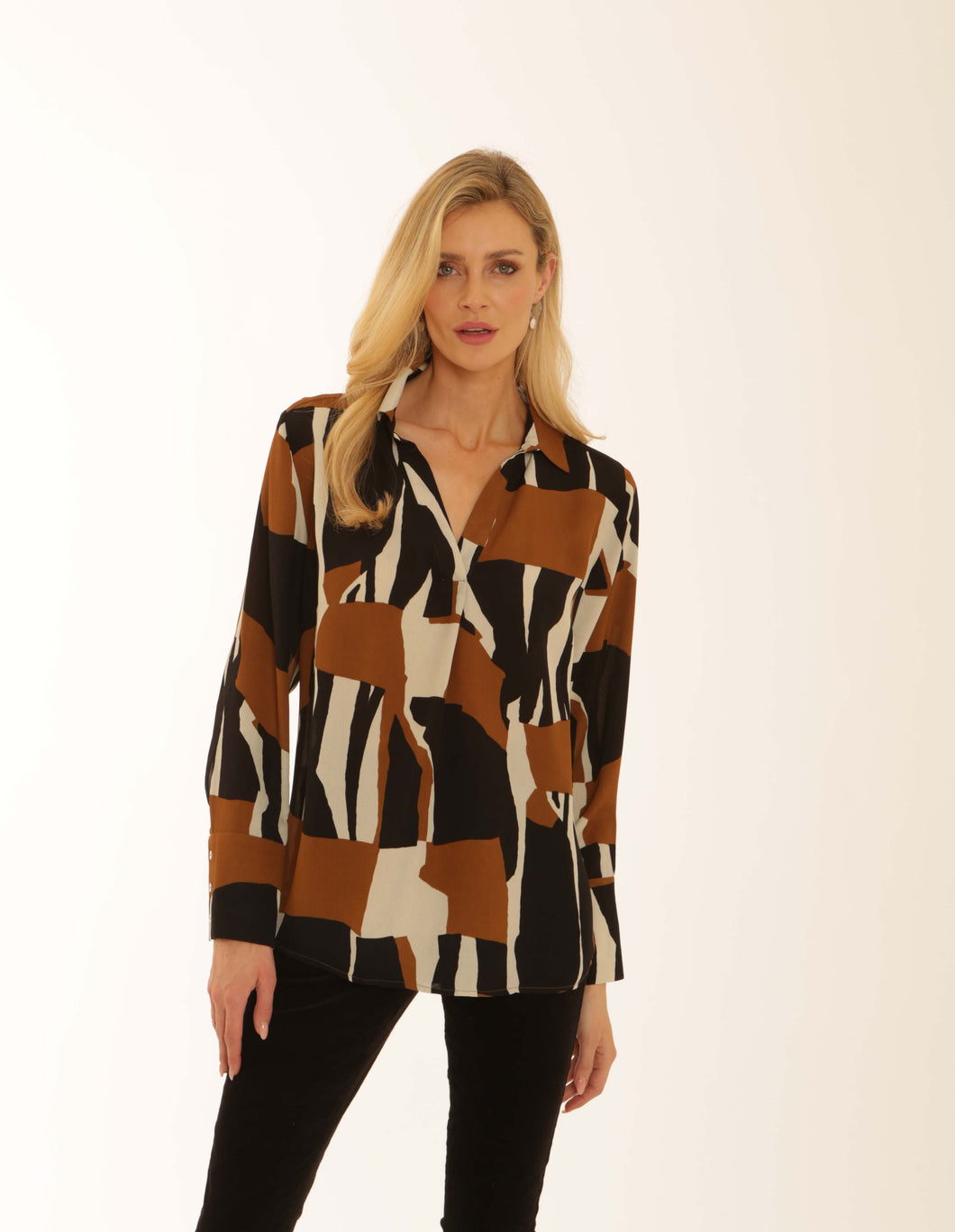 POMODORO  GRAPHIC TUNIC  TOFFEE 82550