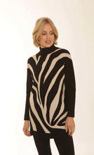 Load image into Gallery viewer, POMODORO 32356 ZEBRA JACQUARD JUMPER COLOUR PEBBLE
