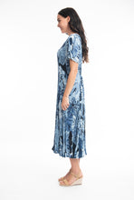 Load image into Gallery viewer, ORIENTIQUE 21060 AGIOS GODET SLEEVE PRINT DRESS
