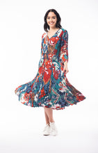 Load image into Gallery viewer, ORIENTIQUE 2181 APOLLO GODET 3/4 SLEEVE DRESS
