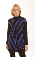 Load image into Gallery viewer, POMODORO 32356 ZEBRA JACQUARD JUMPER COLOUR ELECTRIC BLUE
