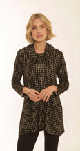 Load image into Gallery viewer, POMODORO 52360 KHAKI SPOT TWO POCKET TUNIC with DETACHABLE SNOOD
