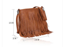 Load image into Gallery viewer, FRINGE SUEDE CROSSBODY BAG - TAN (003)
