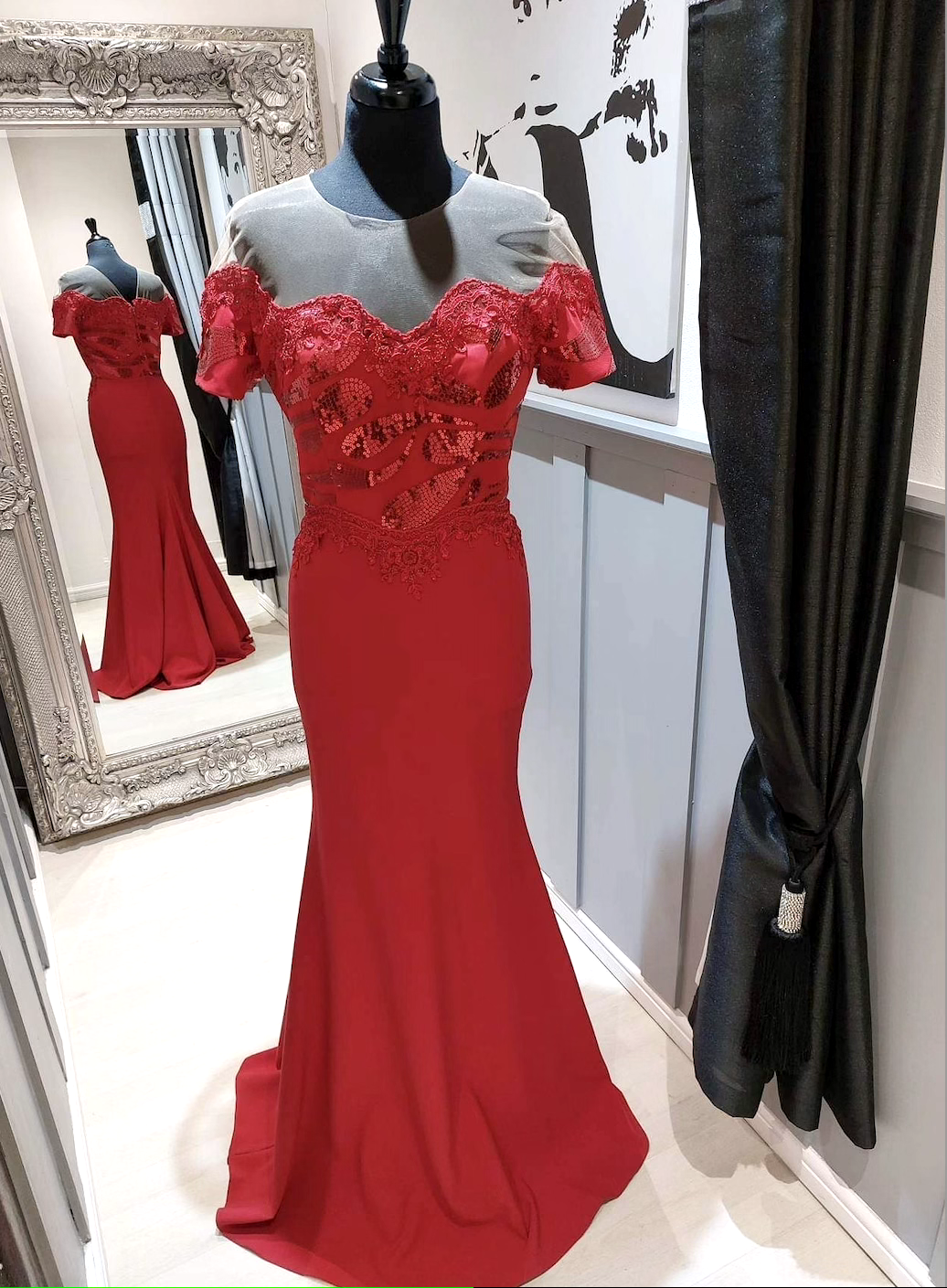 GODDIVA DR13833 RED PROM GOWN