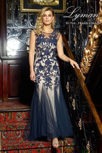 Load image into Gallery viewer, FRANK LYMAN FL69100Y NAVY EVENING GOWN
