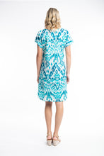Load image into Gallery viewer, ORIENTIQUE 61602 IZMIR TURQ REVERSIBLE SHIFT DRESS
