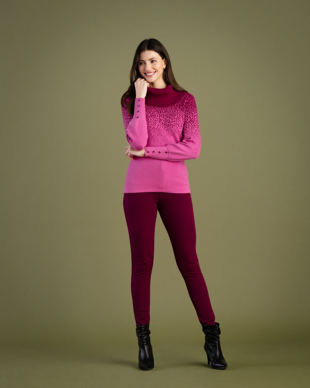MARBLE FASHIONS 6725 SWEATER COLOUR 206 - DARK PINK