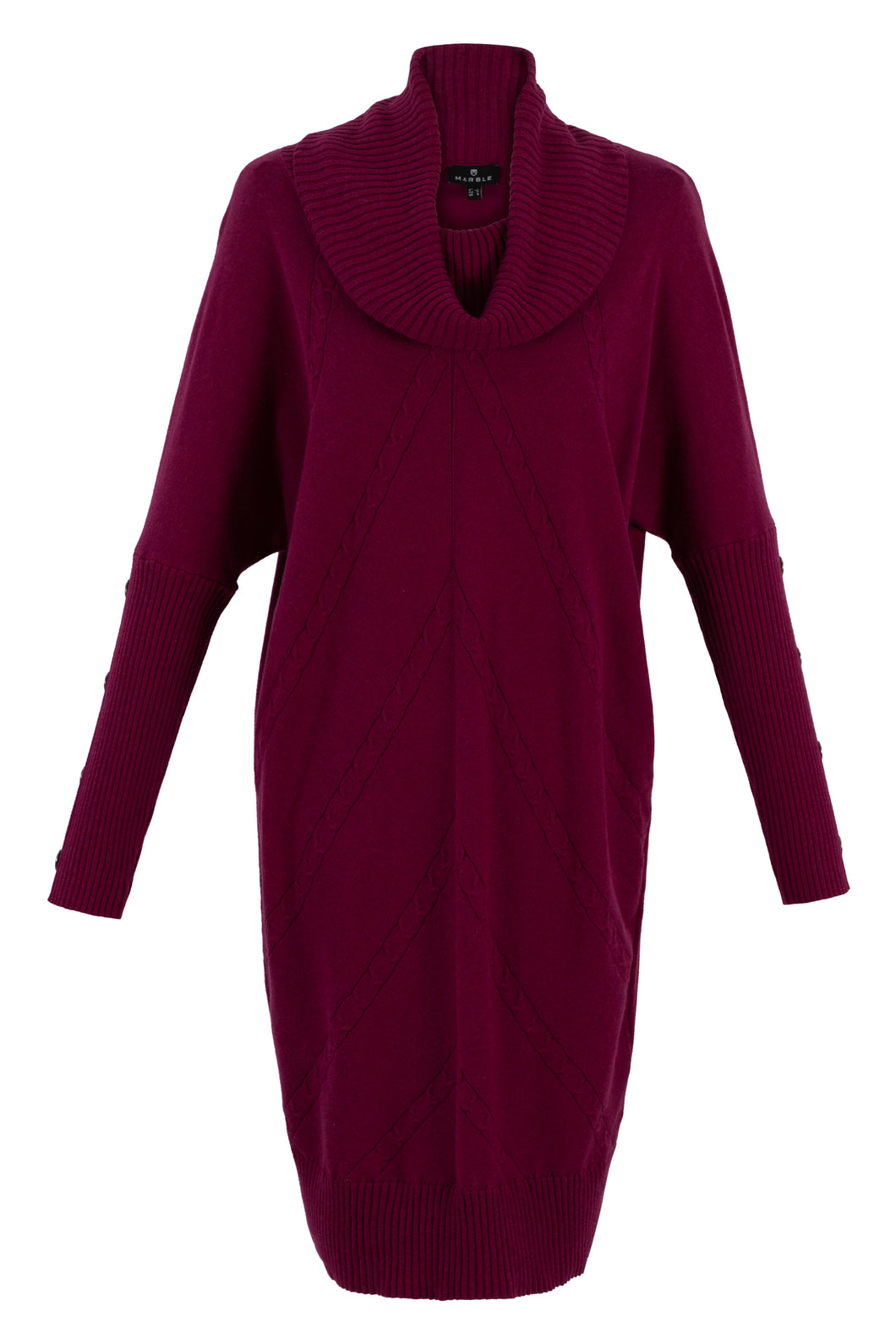 MARBLE FASHIONS 7184 DRESS COLOUR 205 - BERRY