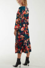 Load image into Gallery viewer, NOVA ABSTRACT PRINT BUTTON DOWN SHIRRED WAIST DRESS
