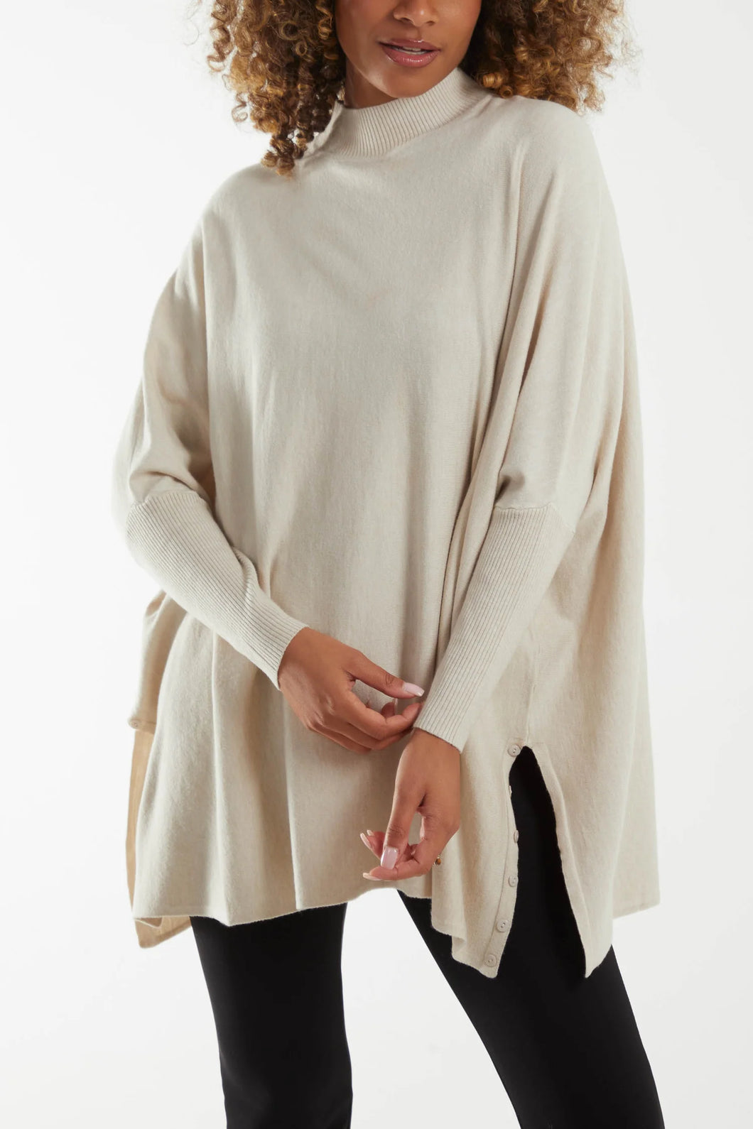 NOVA OVERSIZED BATWING BUTTON SIDE DETAIL JUMPER