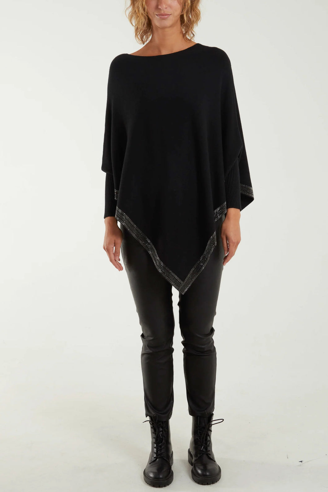NOVA DIAMANTE HEM ASYMMETRIC PONCHO