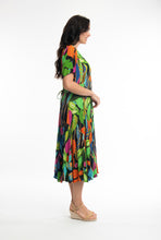 Load image into Gallery viewer, ORIENTIQUE 9177 NICOSSIA GODET PRINT DRESS
