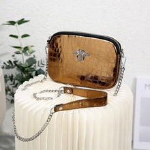 Load image into Gallery viewer, PEACH 8802 GLOSSY GENUINE LEATHER CROSSBODY BAG - COPPER
