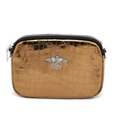 Load image into Gallery viewer, PEACH 8802 GLOSSY GENUINE LEATHER CROSSBODY BAG - COPPER
