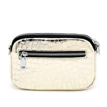 Load image into Gallery viewer, PEACH 8802 GLOSSY GENUINE LEATHER CROSSBODY BAG - LIGHT GOLD

