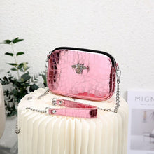 Load image into Gallery viewer, PEACH 8802 GLOSSY GENUINE LEATHER CROSSBODY BAG - ROSE
