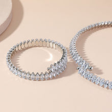 Load image into Gallery viewer, PEACH EUR361 CRYSTALS SET NECKLACE AND BRACELET - SILVER
