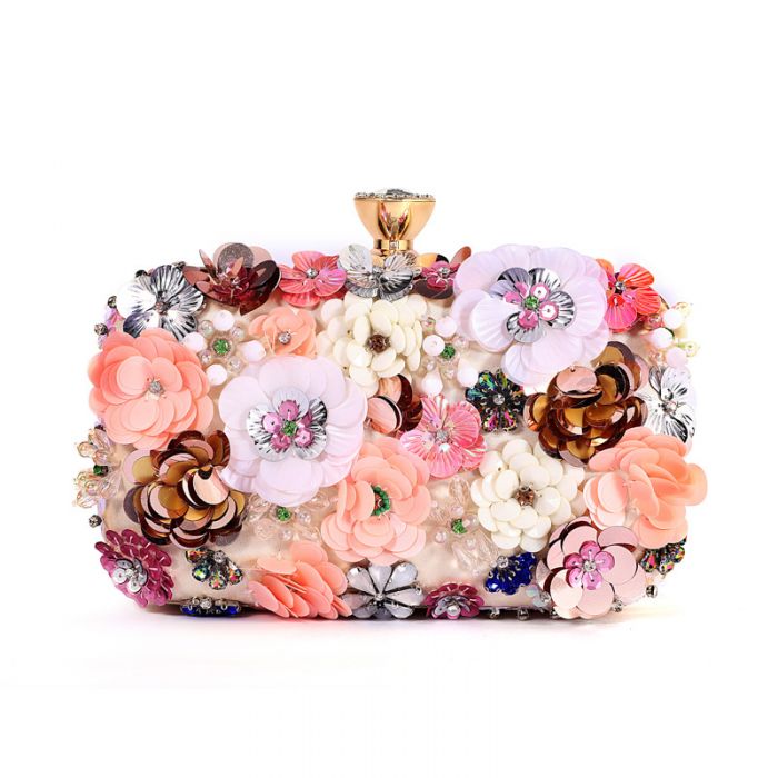 PEACH K020 CHAMPAGNE CLUTCH BAG