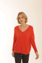Load image into Gallery viewer, POMODORO 22351 SIDE ZIP RED JUMPER
