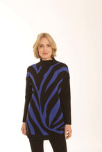 Load image into Gallery viewer, POMODORO 32356 ZEBRA JACQUARD JUMPER COLOUR ELECTRIC BLUE
